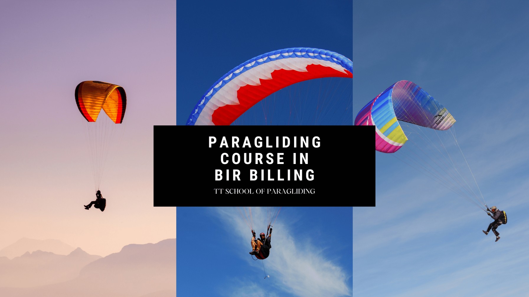 Man Paragliding Over Beach Against Sky